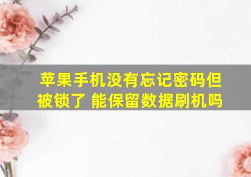 苹果手机没有忘记密码但被锁了 能保留数据刷机吗